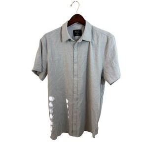 Bylt Premium Basics Button Down Short Sleeve Shirt Gray Size Xl
